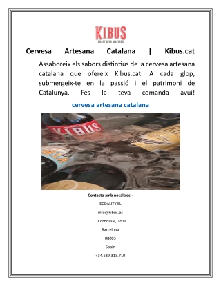 Cervesa Artesana Catalana  Kibus.cat