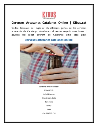 Cerveses Artesanes Catalanes Online  Kibus.cat