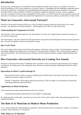 “How Generative Adversarial Networks are Creating New Sounds”