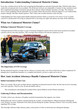 How Auto Accident Attorneys Handle Uninsured Motorist Claims