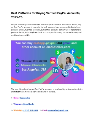 Best Platforms for Buying Verified PayPal Accounts, 2025-26