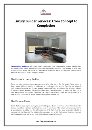 Luxury Builder Services From Concept to Completion