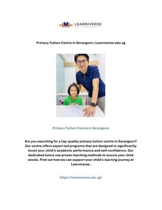 Primary Tuition Centre in Serangoon | Learniverse.edu.sg