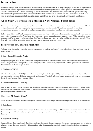 AI as Your Co-Producer: Unlocking New Musical Possibilities