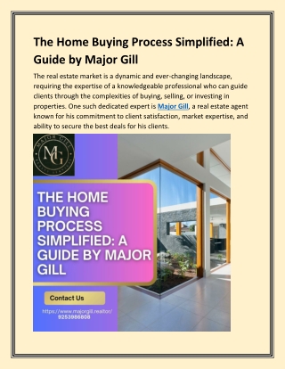 The Home Buying Process Simplified A Guide by Major Gill
