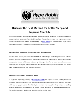 Building Good Habits | Small Habits Big Changes | Hype Habits