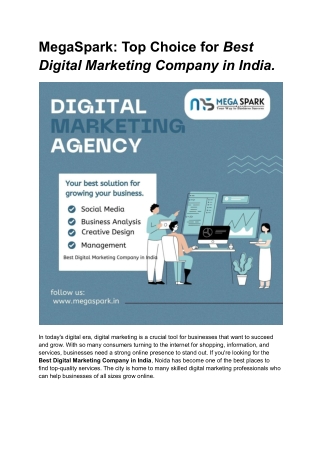 MegaSpark: Top Choice for Best Digital Marketing Company in India.
