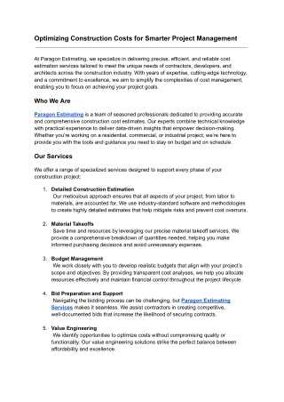 Optimizing Construction Costs for Smarter Project Management