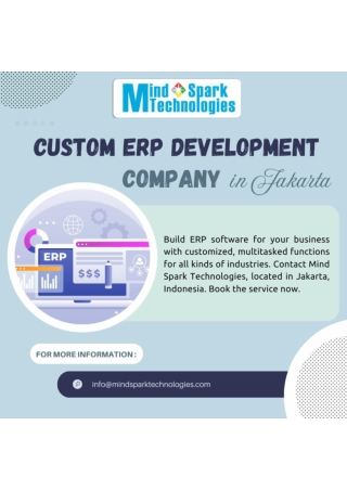 Custom ERP Software Development Company In Jakarta, Indonesia - Mind Spark