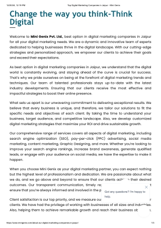 Top Digital Marketing Companies in Jaipur - Mini Genix