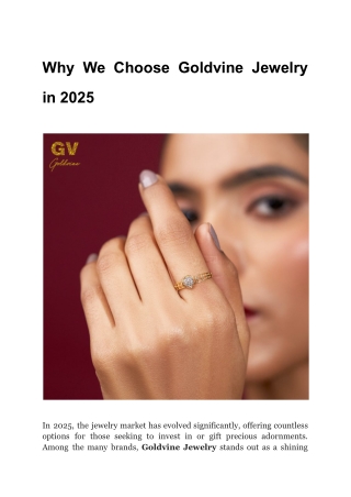 Why We Choose Goldvine Jewelry in 2025