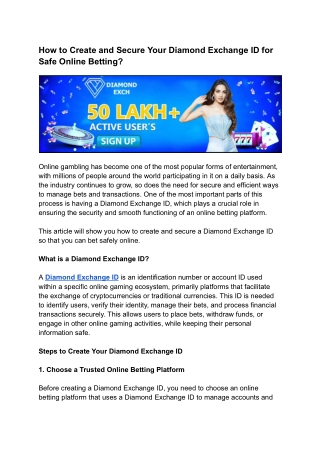 How to Create and Secure Your Diamond Exchange ID for Safe Online Betting (1)