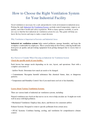 Industrial Air Ventilation System