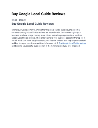 Buy Google Local Guide Reviews
