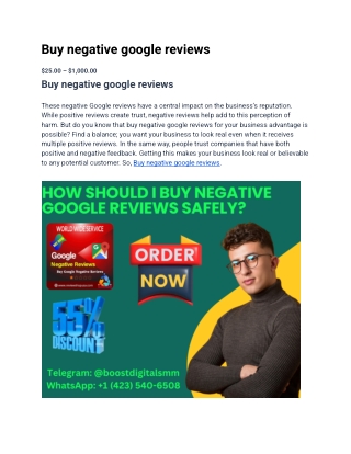 Buy negative google reviews