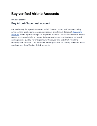 Buy verified Airbnb Accounts