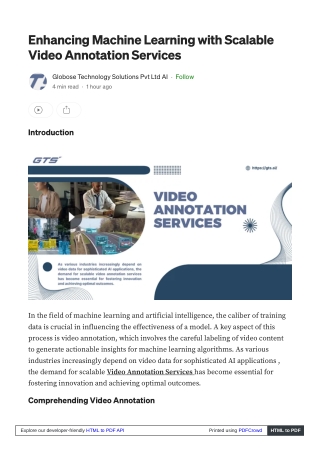 Enhancing Machine Learning with Scalable Video Annotation Services