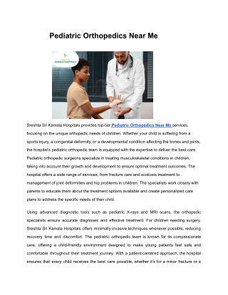 Pediatric Orthopedics Near Me
