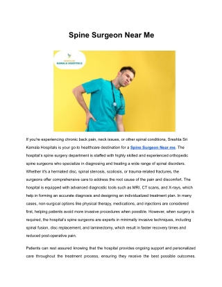 Spine Surgeon Near Me