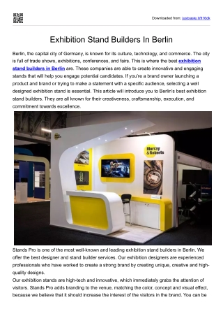 Exhibition Stand Builders In Berlin