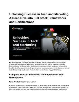 Unlocking Success in Tech and Marketing_ A Deep Dive into Full Stack Frameworks and Certifications