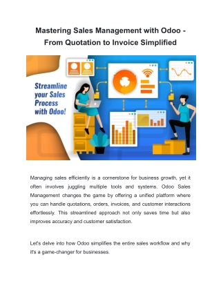 Mastering Sales Management with Odoo - From Quotation to Invoice Simplified