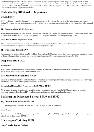** BIP39 vs BIP32: Which Criterion Should You Choose for Your Cryptocurrency Poc
