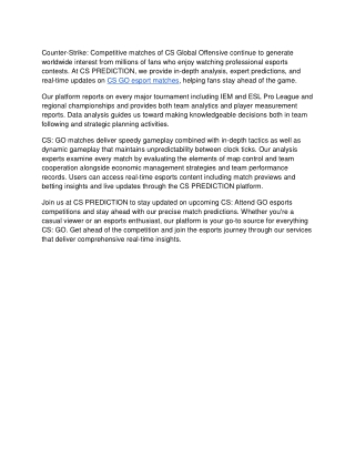 CS PREDICTION – Your Ultimate Guide to CS GO Esport Matches