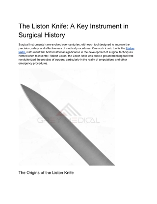 The Liston Knife_ A Key Instrument in Surgical History