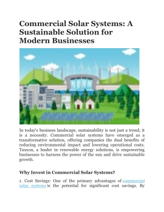 Taxxon: Commercial Solar Systems for Sustainable Savings