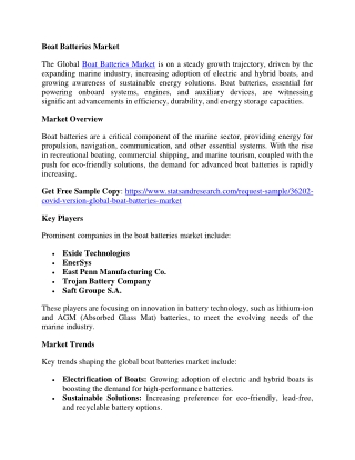 Boat Batteries Market