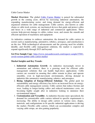 Cable Carrier Market