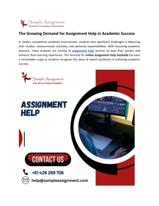 The Growing Demand for Assignment Help in Academic Success