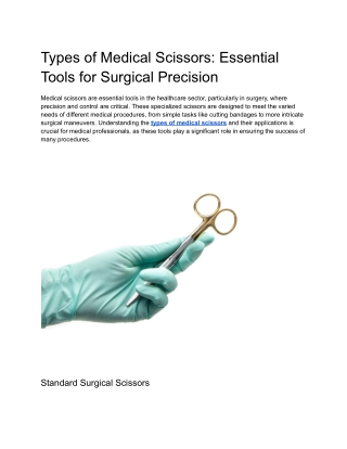 Types of Medical Scissors_ Essential Tools for Surgical Precision