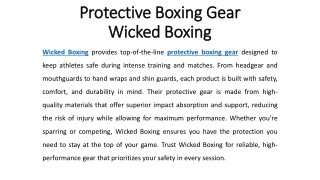 Protective Boxing Gear - Wicked Boxing
