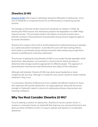 Zhewitra 20 MG