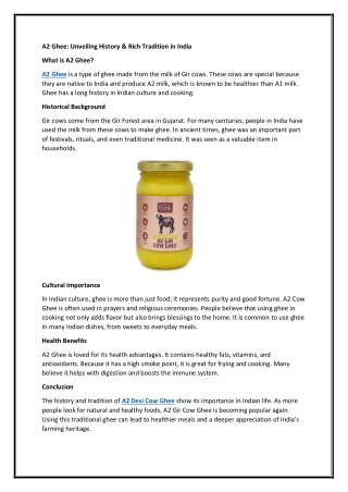 A2 Ghee: Unveiling History & Rich Tradition in India