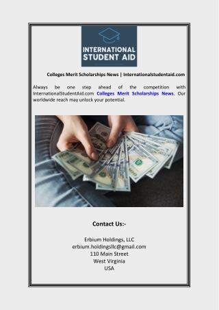 Colleges Merit Scholarships News | Internationalstudentaid.com