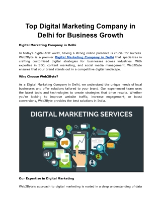 Top Digital Marketing Company in Delhi for Business Growth