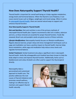 How Does Naturopathy Support Thyroid Health?