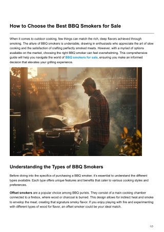 How to Choose the Best BBQ Smokers for Sale
