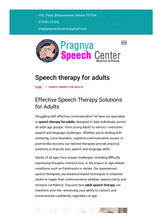 Best Speech Therapy Clinic in Patia, Bhubaneswar - Pragya Speech Center