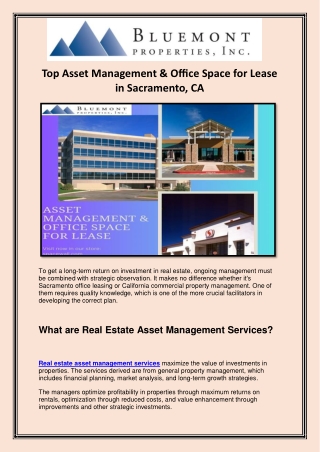 Top Asset Management & Office Space for Lease in Sacramento, CA
