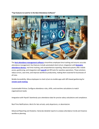 Top Features to Look for in the Best Attendance Software
