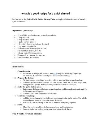 what is a good recipe for a quick dinner