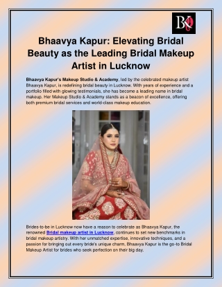 Bridal makeup artist in Lucknow