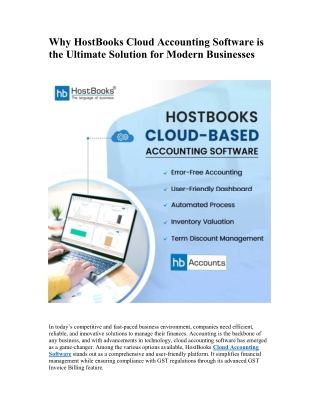 Best Cloud Accounting Software In India - HostBooks ​