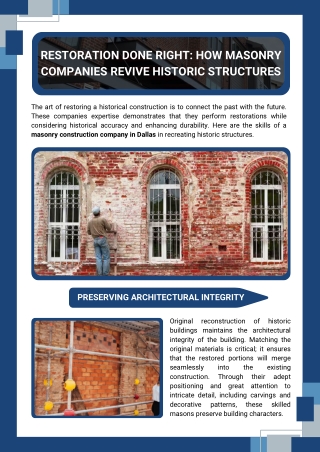Restoration Done Right: How Masonry Companies Revive Historic Structures