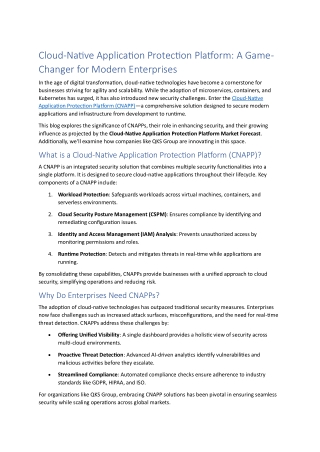 Cloud-Native Application Protection Platform