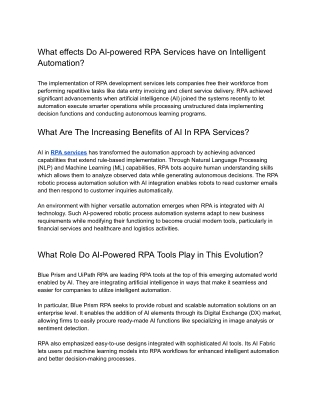 What effects has the integration of AI brought to Intelligent Automation